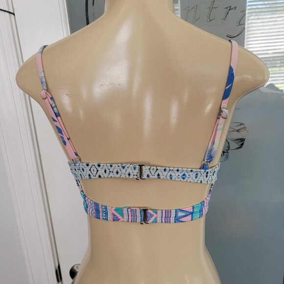 Aztec Tribal Purple/Pink Print Op Push-up Bikini Top Padded & underwire - Picture 3 of 13